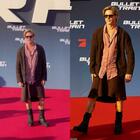 Brad Pitt in gonna sul red carpet, fan sorpresi ed è pioggia di critiche sui social