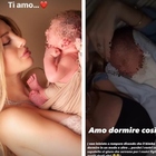 Chiara Nasti e il figlioletto Thiago: «Non posso dormire così con lui? Saputelle, non rompete»