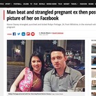 Picchia e tenta di strangolare la fidanzata incinta, poi posta una sua foto nuda su Facebook