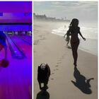 Elisabetta Canalis, l'estate in relax al sole della California: fisico perfetto e bowling